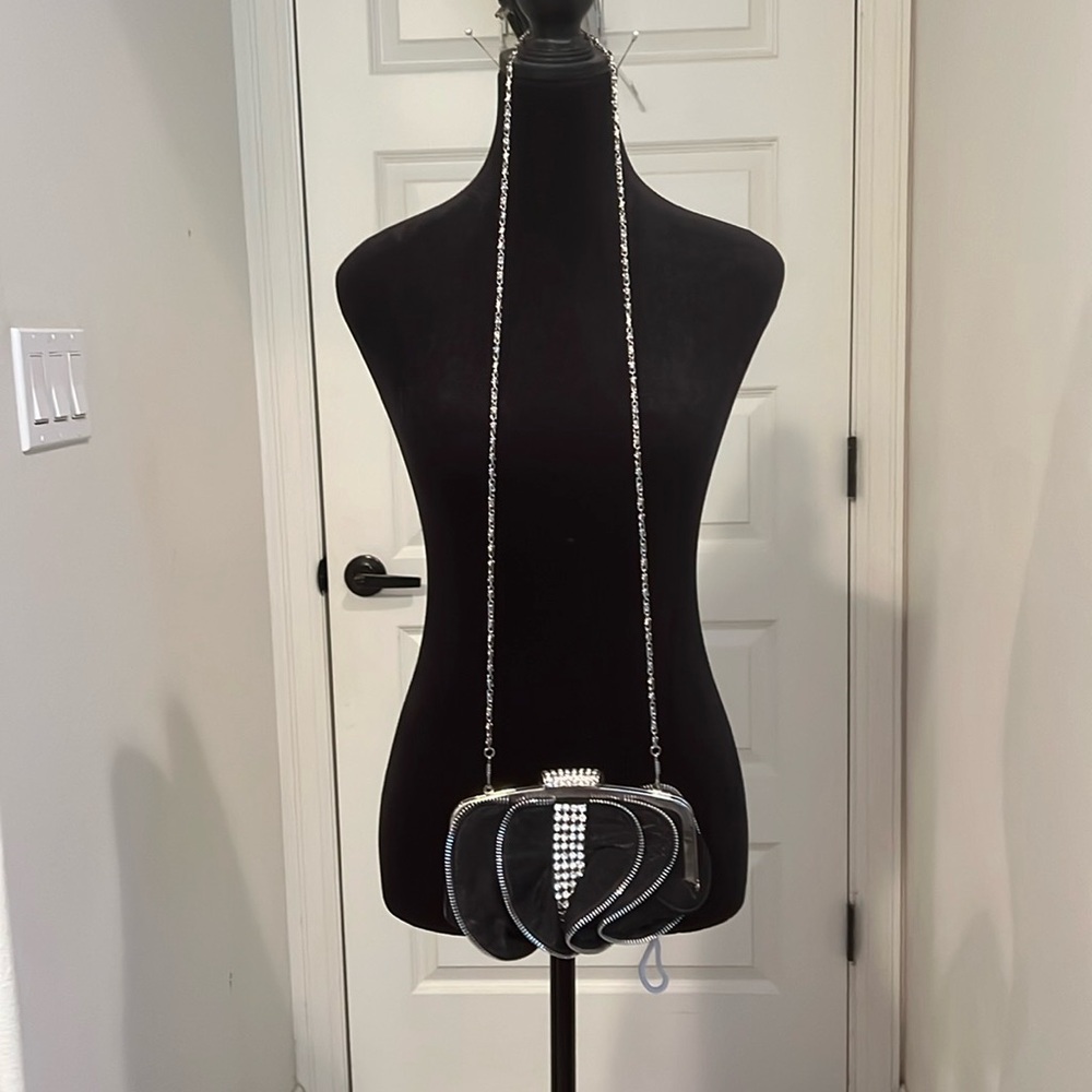 Rhinestone black dress purse